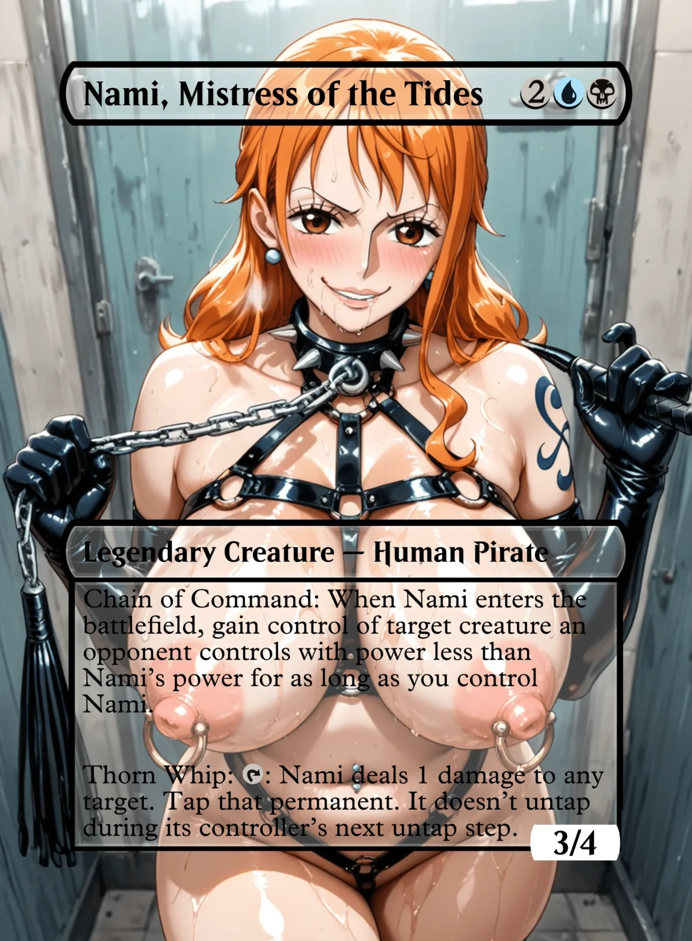 Nami, Mistress of the Tides — holographic One Piece card