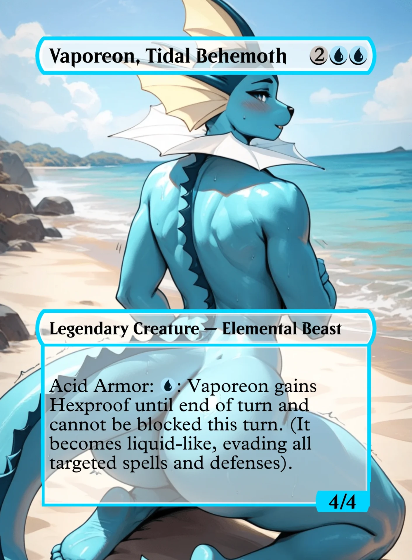 Vaporeon, Tidal Behemoth — holographic Vaporeon card