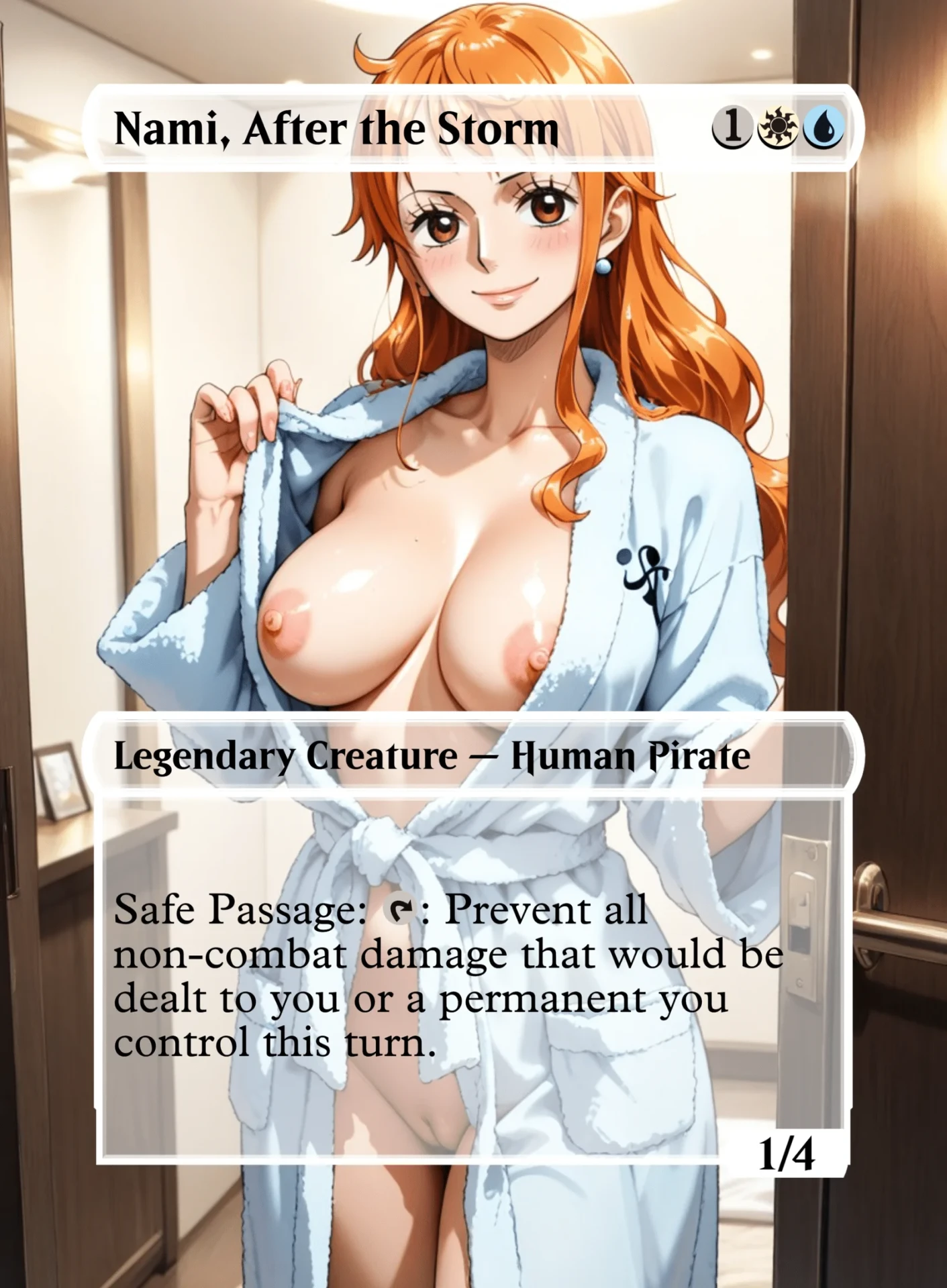 Nami, After the Storm — holographic One Piece card