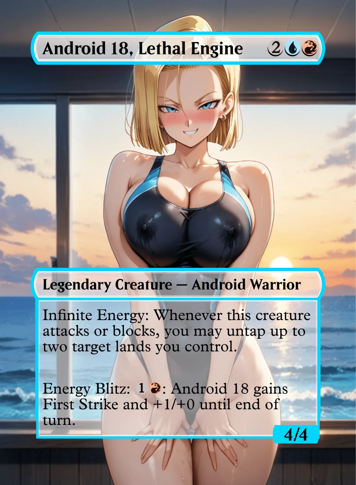 Android 18, Lethal Engine — holographic Dragon Ball card