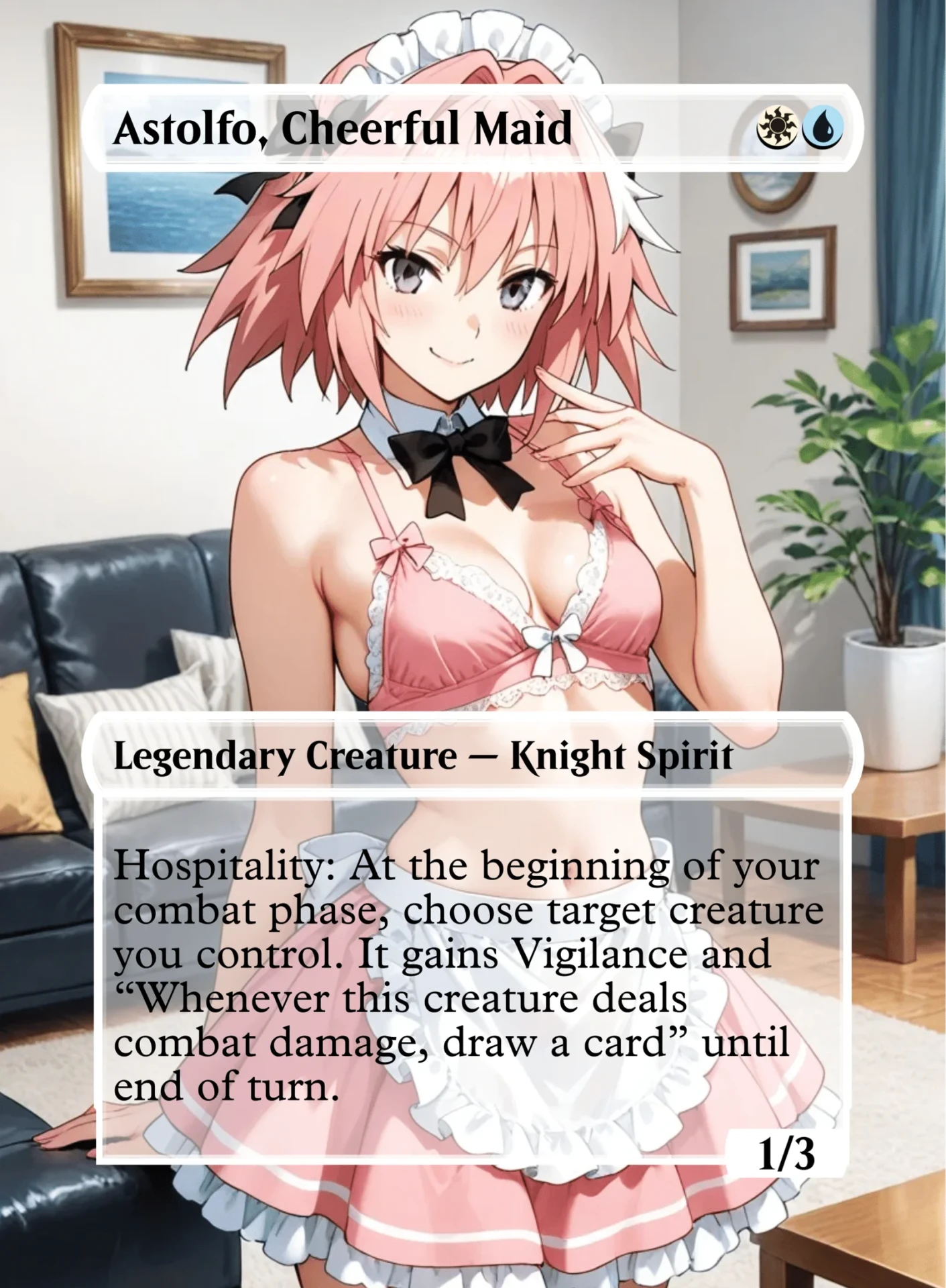 Astolfo, Cheerlful Maid — holographic Maid card
