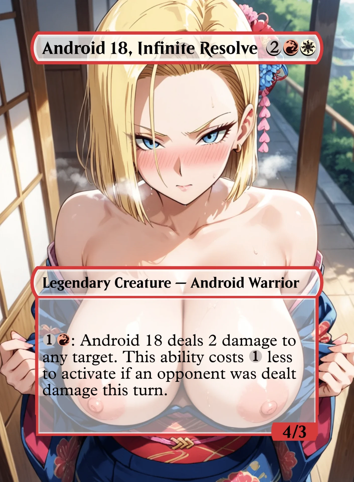 Android 18, Infinite Resolve — holographic Dragon Ball card