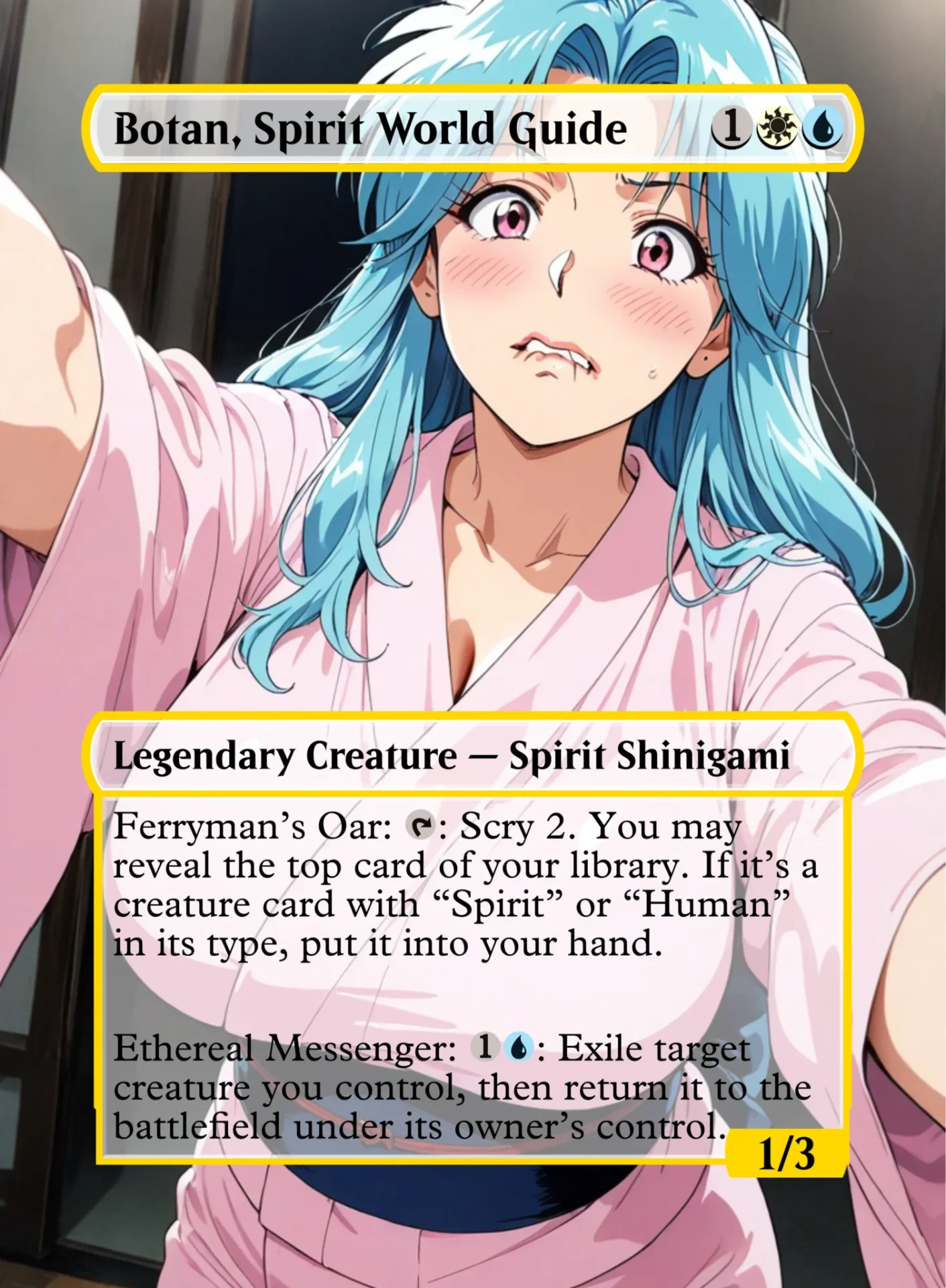 Botan, Spirit World Guide — holographic Botan Yu Yu Hakuso card