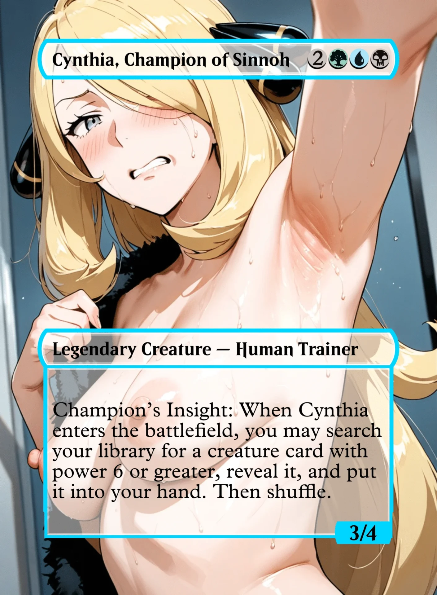 Cynthia, Champion of Sinnoh — holographic Pokemon card
