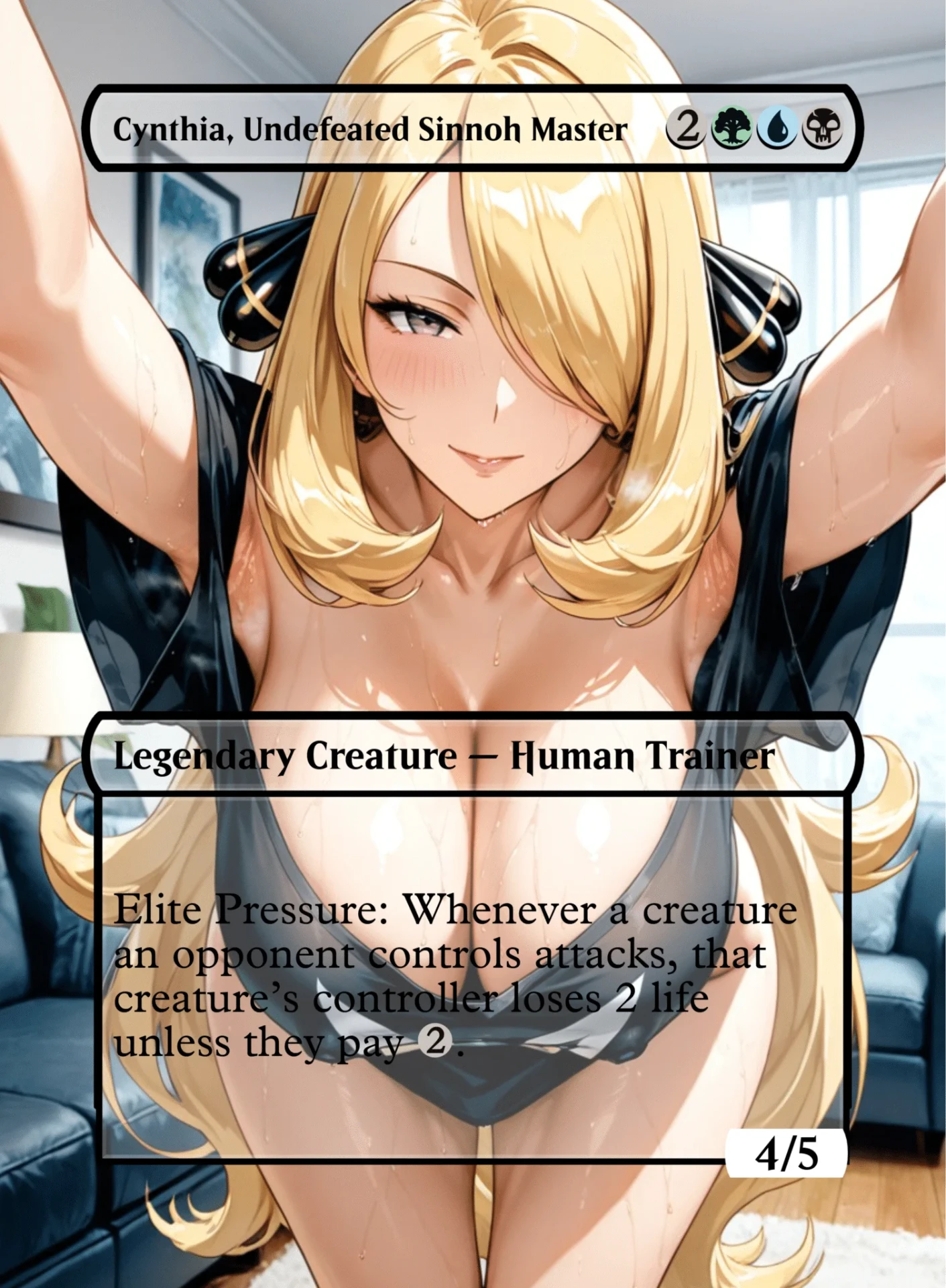 Cynthia, Undefeated Sinnoh Master — holographic Pokemon card