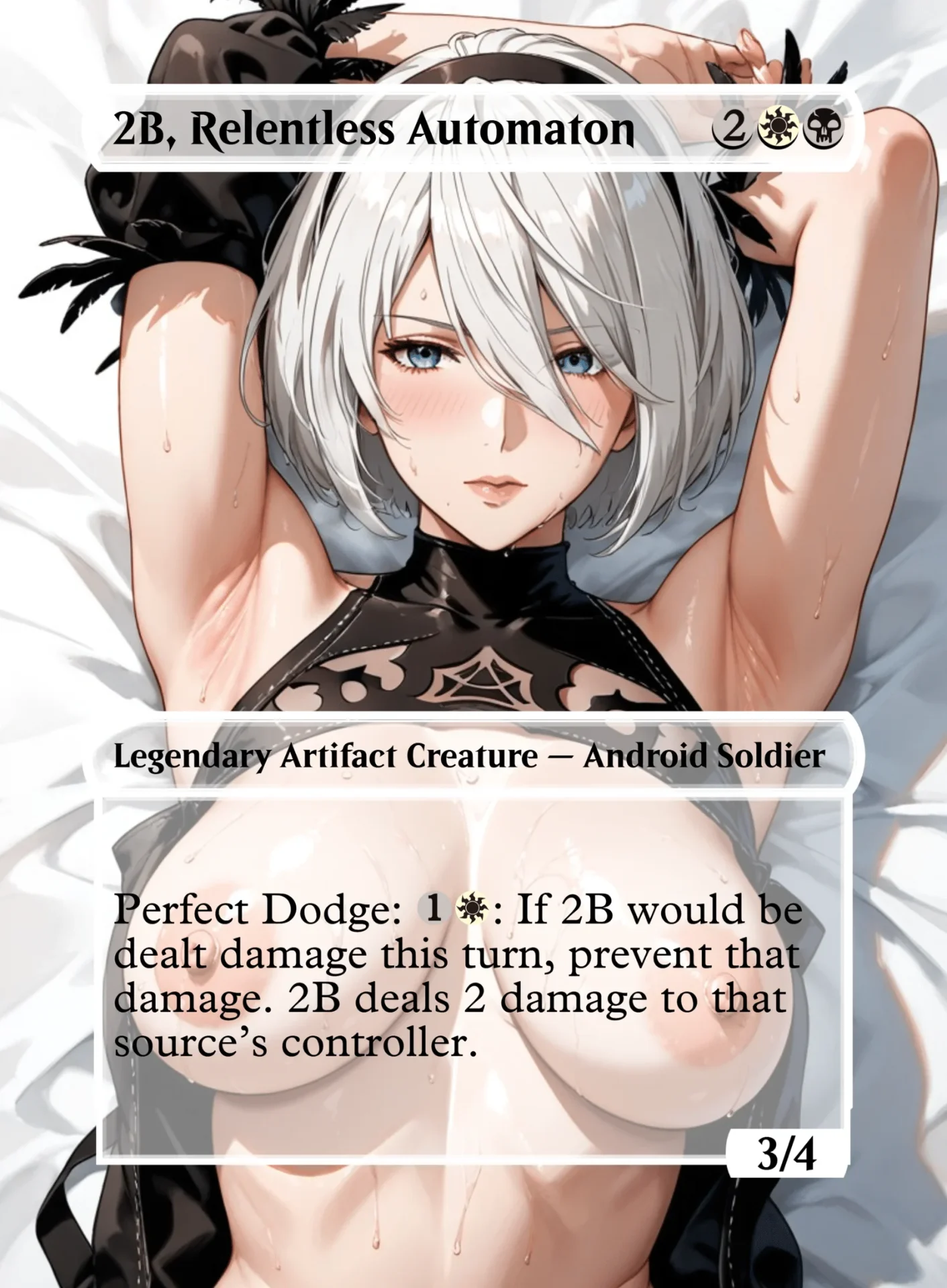 2B, Rentless Automaton — holographic 2B card