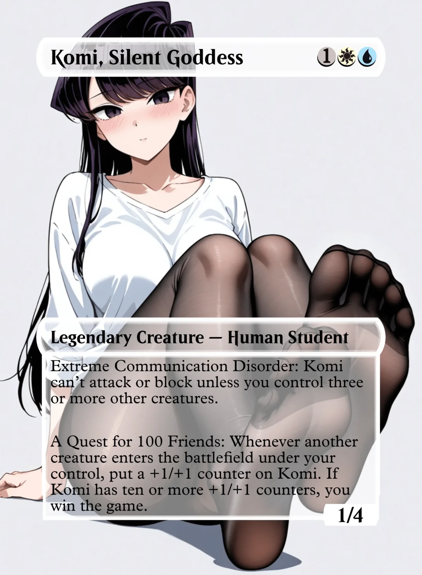 Komi Can't Communicate holographic card sample