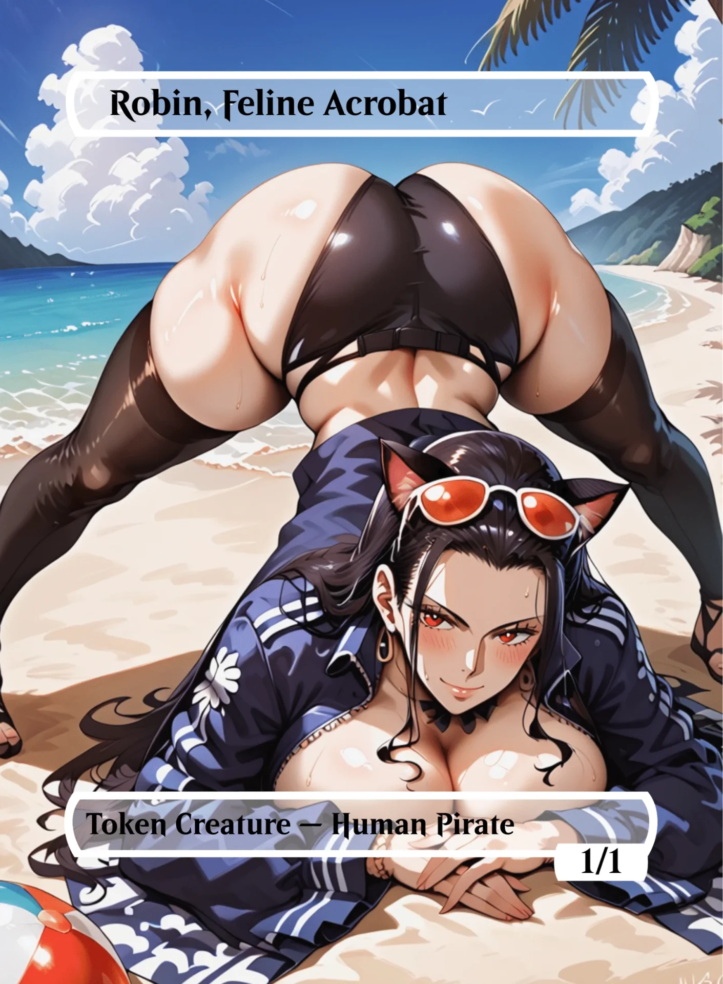 Robin, Feline Acrobat — holographic Token card